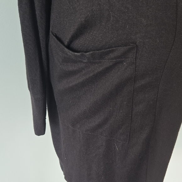 Elegant Black Open Front Cardigan - Picture 2 of 4